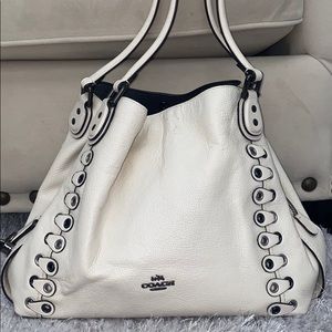 White leather Coach purse